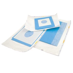 Serweta włókn 90x75cm otw.8cm z przylepcem, jałowa