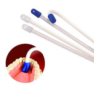 Ślinociągi Total Comfort białe niebieska końcówka